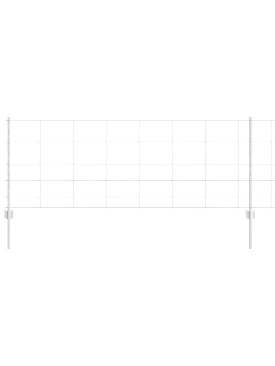 Aed koos postidega hõbedane 0.8 x 25 m teras