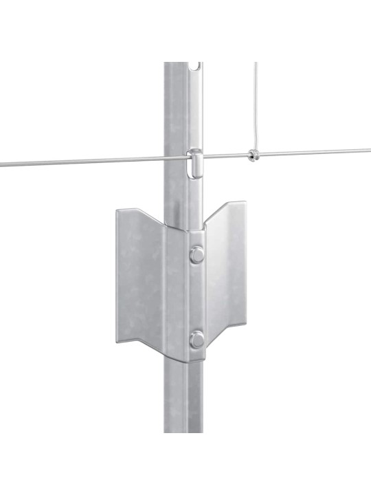 Aed koos postidega hõbedane 0.8 x 25 m teras