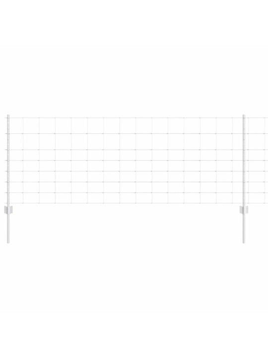 Aed koos postidega hõbedane 0.8 x 25 m teras