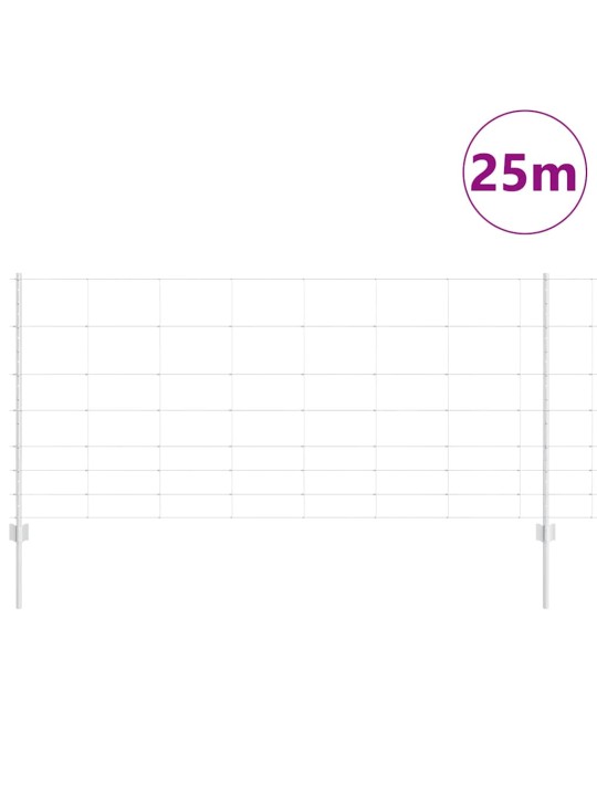 Aed koos postidega hõbedane 1 x 25 m teras