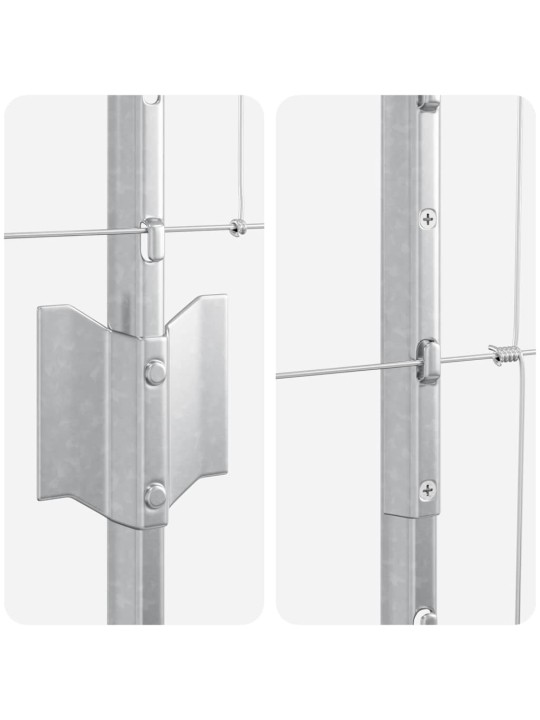 Aed koos postidega hõbedane 1 x 25 m teras