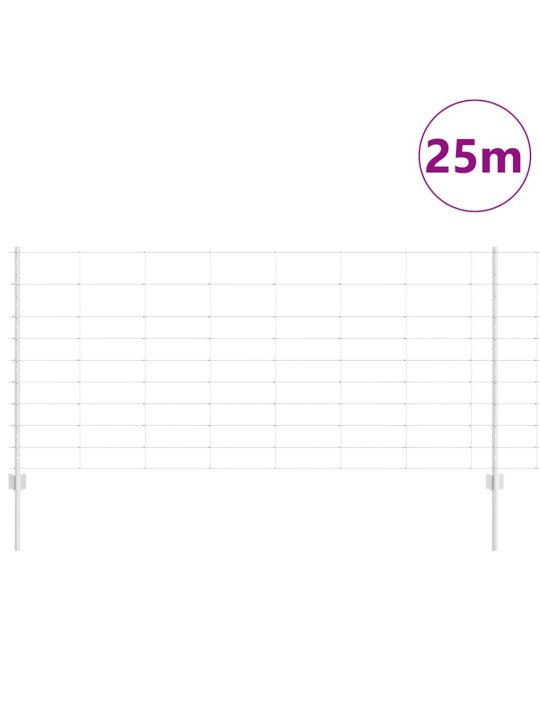 Aed koos postidega hõbedane 1 x 25 m teras