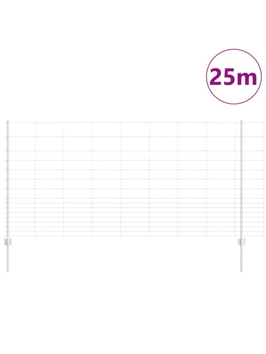 Aed koos postidega hõbedane 1.2 x 25 m teras