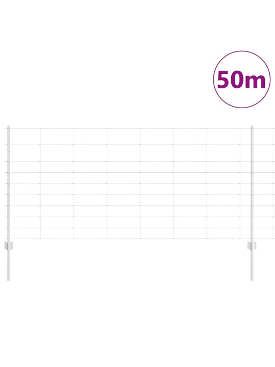 Aed koos postidega hõbedane 1 x 50 m teras