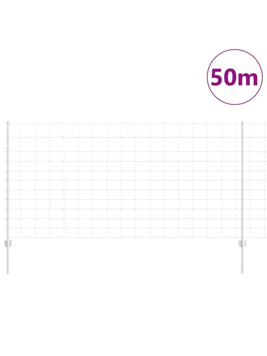 Aed koos postidega hõbedane 1.2 x 50 m teras