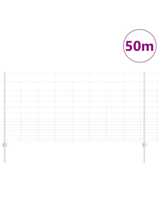 Aed koos postidega hõbedane 1.2 x 50 m teras