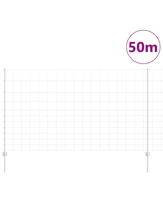 Aed koos postidega hõbedane 1.4 x 50 m teras