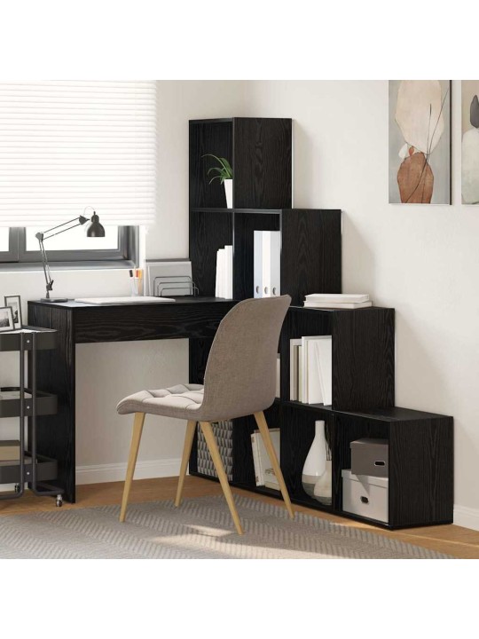 Nurgalaud riiuliga must tamm 101,5 x 149,5 x 149,5 cm tehispuit