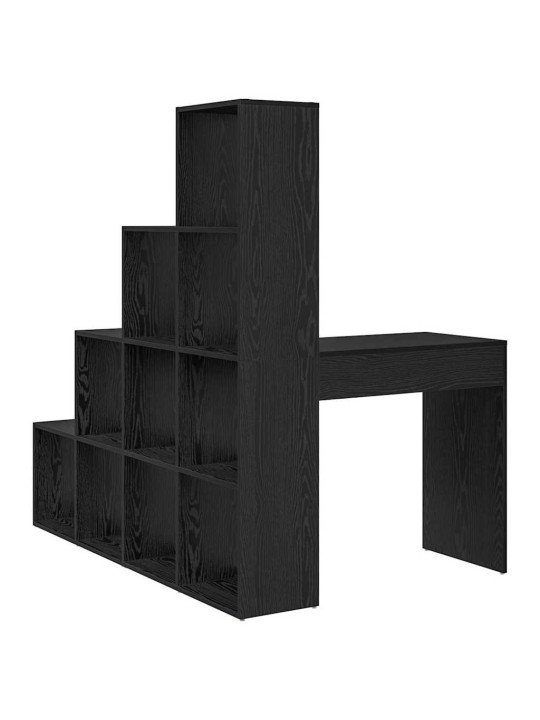 Nurgalaud riiuliga must tamm 101,5 x 149,5 x 149,5 cm tehispuit