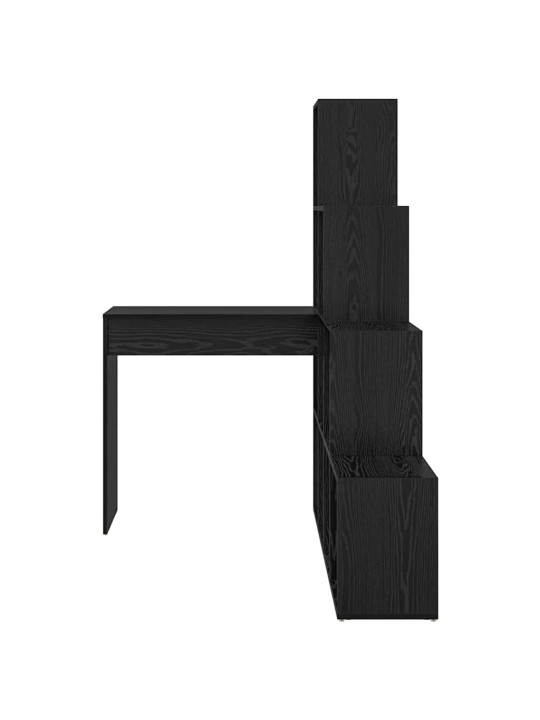 Nurgalaud riiuliga must tamm 101,5 x 149,5 x 149,5 cm tehispuit