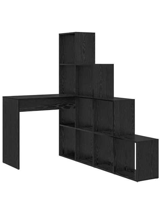Nurgalaud riiuliga must tamm 101,5 x 149,5 x 149,5 cm tehispuit