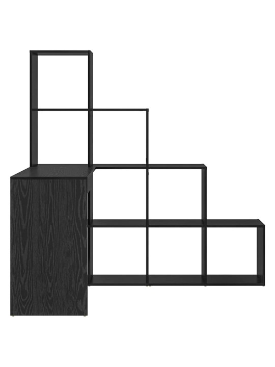 Nurgalaud riiuliga must tamm 101,5 x 149,5 x 149,5 cm tehispuit