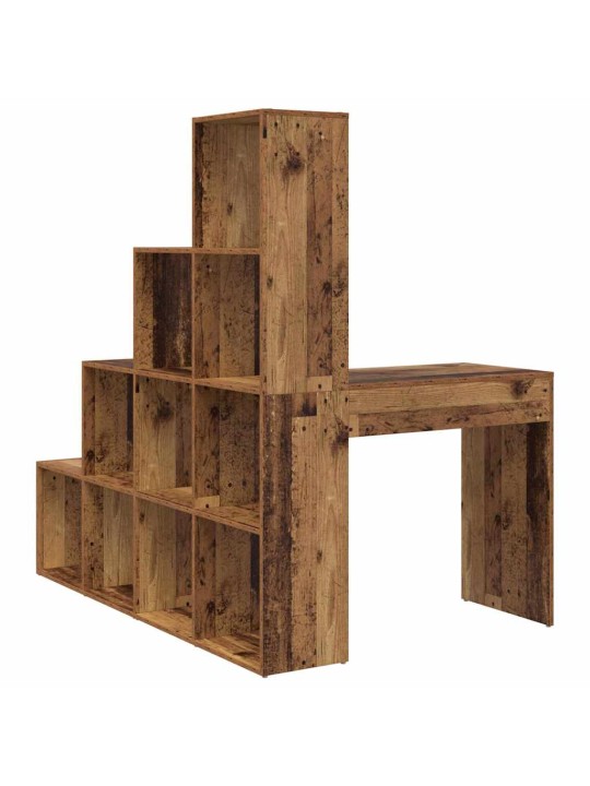 Nurgalaud riiuliga vana puit 101,5 x 149,5 x 149,5 cm tehispuit