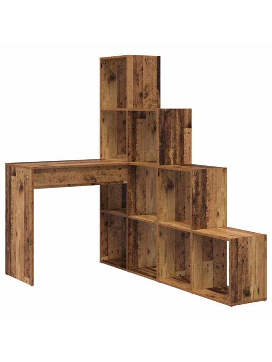Nurgalaud riiuliga vana puit 101,5 x 149,5 x 149,5 cm tehispuit