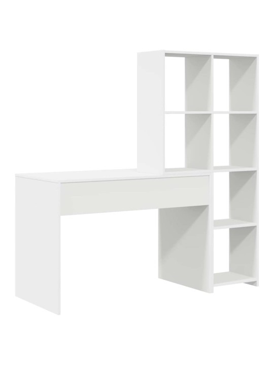 Laud riiuliga ladustamisega valge 138.5 x 55 x 143 cm tehispuit