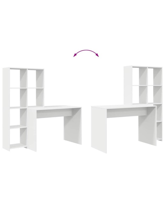 Laud riiuliga ladustamisega valge 138.5 x 55 x 143 cm tehispuit