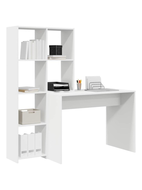 Laud riiuliga ladustamisega valge 138.5 x 55 x 143 cm tehispuit