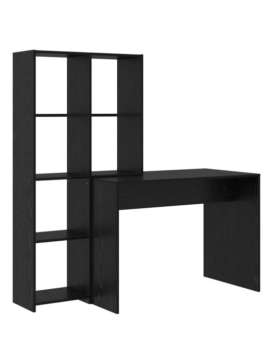 Laud riiuliga must tamm 138.5 x 55 x 143 cm tehispuit
