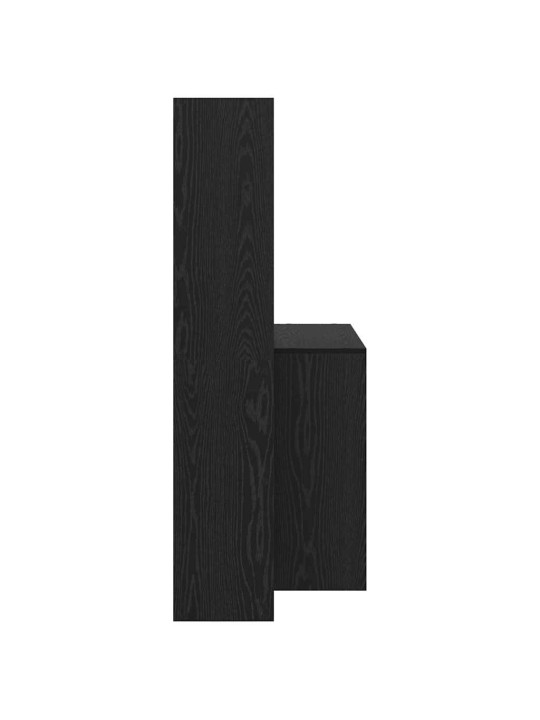 Laud riiuliga must tamm 138.5 x 55 x 143 cm tehispuit