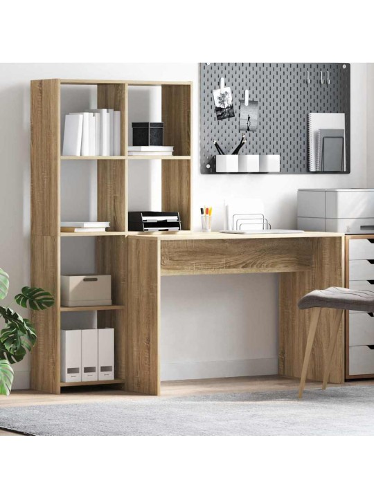Laud riiuliga sonoma tamm 138.5 x 55 x 143 cm tehispuit