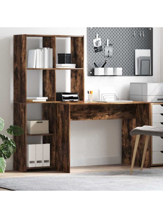Laud riiuliga suitsutatud tamm 138.5 x 55 x 143 cm tehispuit