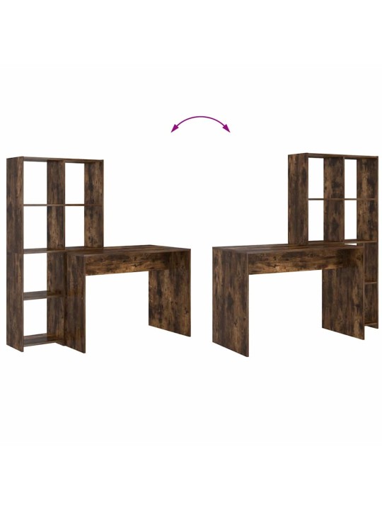 Laud riiuliga suitsutatud tamm 138.5 x 55 x 143 cm tehispuit
