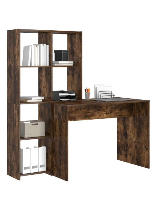 Laud riiuliga suitsutatud tamm 138.5 x 55 x 143 cm tehispuit