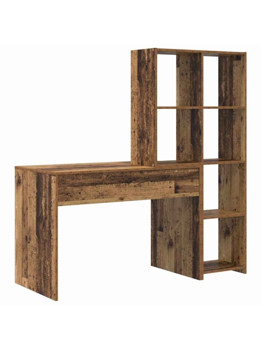 Laud riiuliga vana puit 138.5 x 55 x 143 cm tehispuit