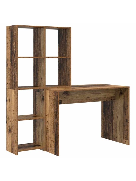 Laud riiuliga vana puit 138.5 x 55 x 143 cm tehispuit