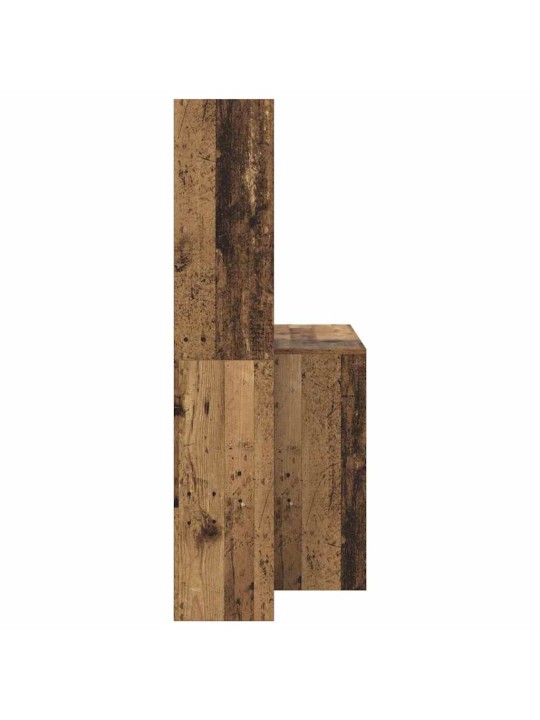 Laud riiuliga vana puit 138.5 x 55 x 143 cm tehispuit