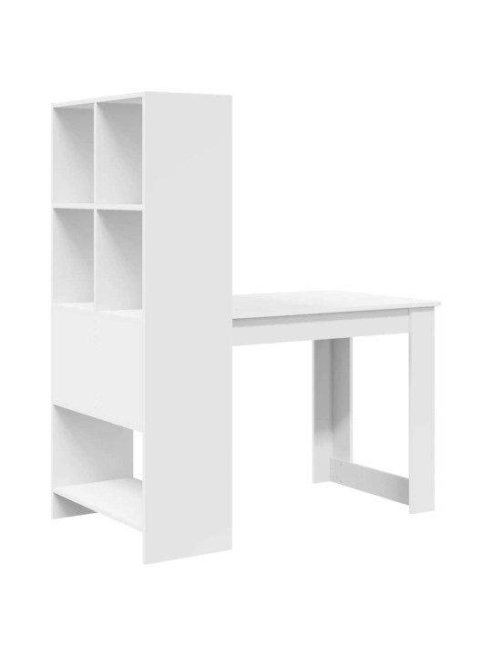 Laud riiuliga ladustamisega valge 122 x 67 x 145 cm tehispuit