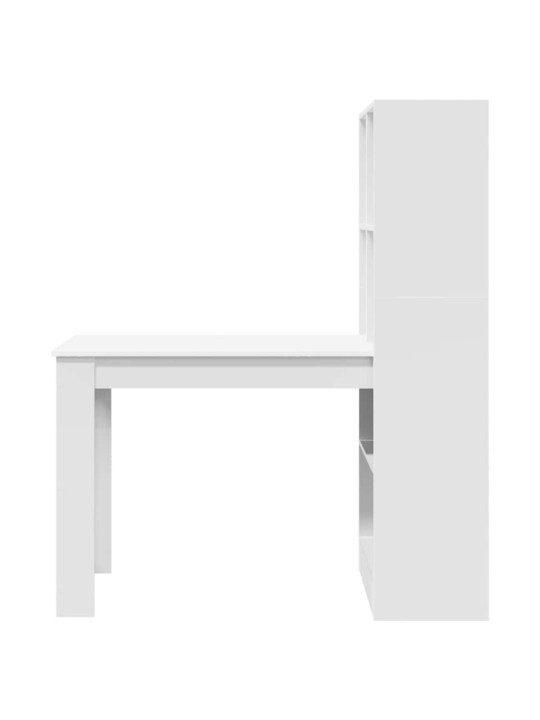 Laud riiuliga ladustamisega valge 122 x 67 x 145 cm tehispuit
