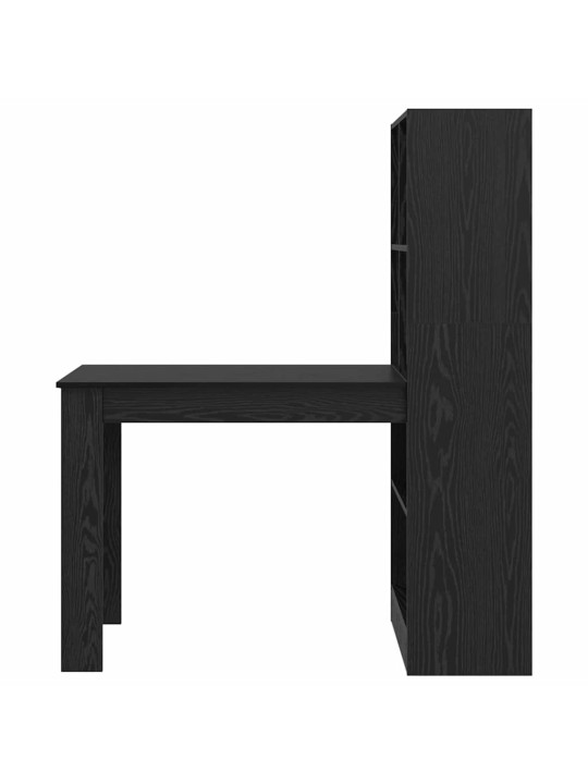 Laud riiuliga must tamm 122 x 67 x 145 cm tehispuit