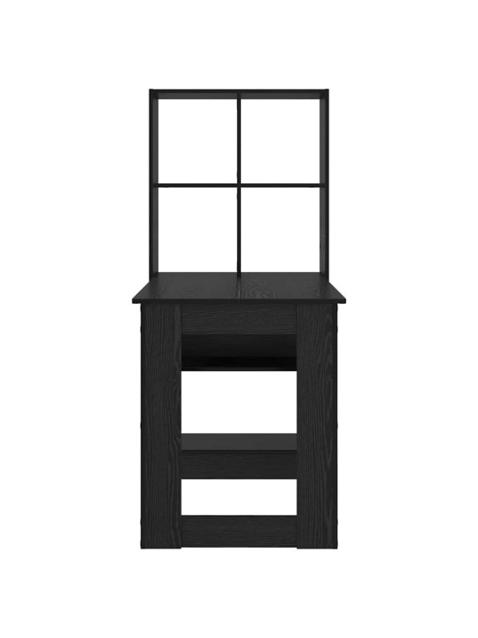 Laud riiuliga must tamm 122 x 67 x 145 cm tehispuit