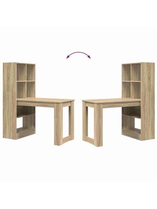 Laud riiuliga sonoma tamm 122 x 67 x 145 cm tehispuit