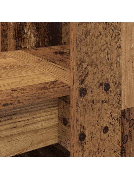 Laud riiuliga vana puit 122 x 67 x 145 cm tehispuit