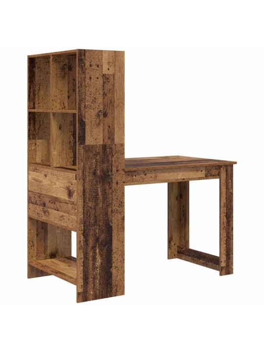 Laud riiuliga vana puit 122 x 67 x 145 cm tehispuit