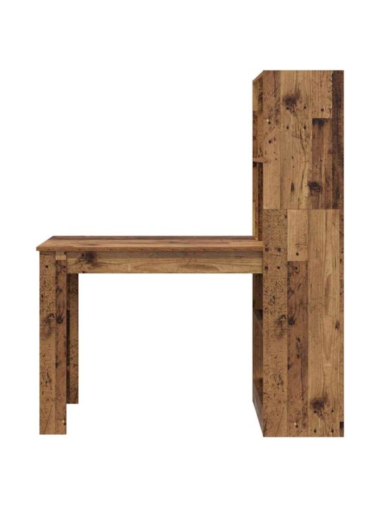 Laud riiuliga vana puit 122 x 67 x 145 cm tehispuit
