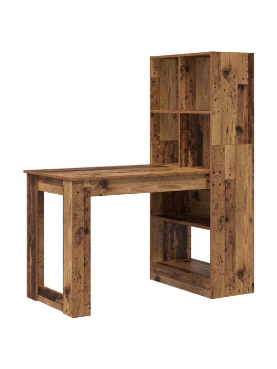 Laud riiuliga vana puit 122 x 67 x 145 cm tehispuit