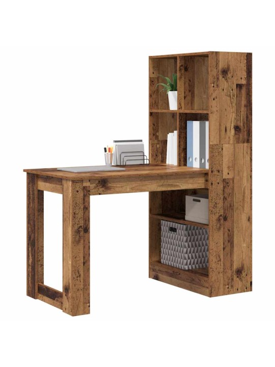 Laud riiuliga vana puit 122 x 67 x 145 cm tehispuit