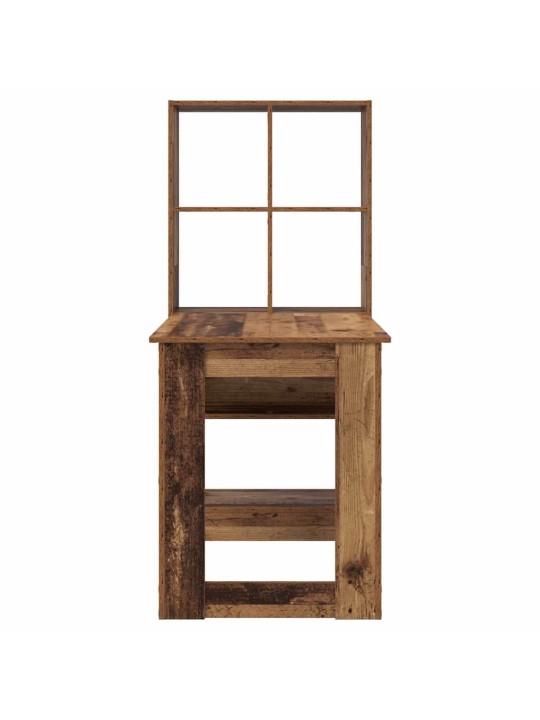 Laud riiuliga vana puit 122 x 67 x 145 cm tehispuit
