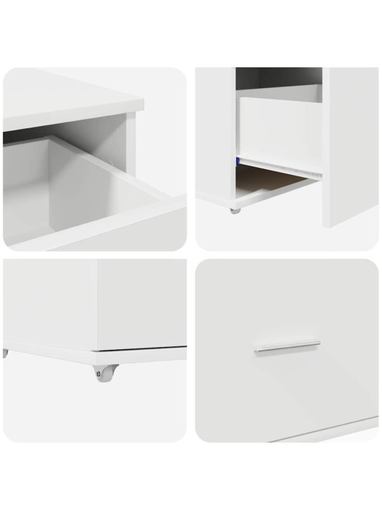 Laud sahtliga riiuliga valge 131.5 x 50 x 106.5 cm tehispuit