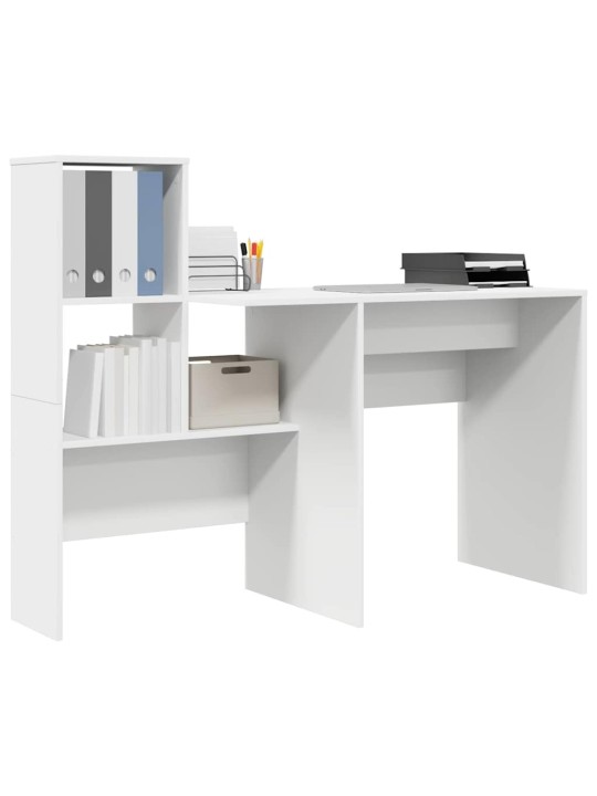 Laud sahtliga riiuliga valge 131.5 x 50 x 106.5 cm tehispuit
