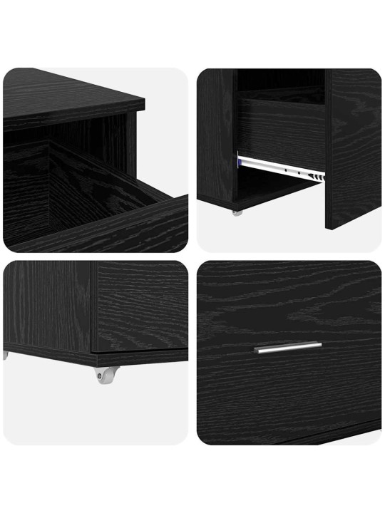 Laud sahtliga must tamm 131.5 x 50 x 106.5 cm tehispuit