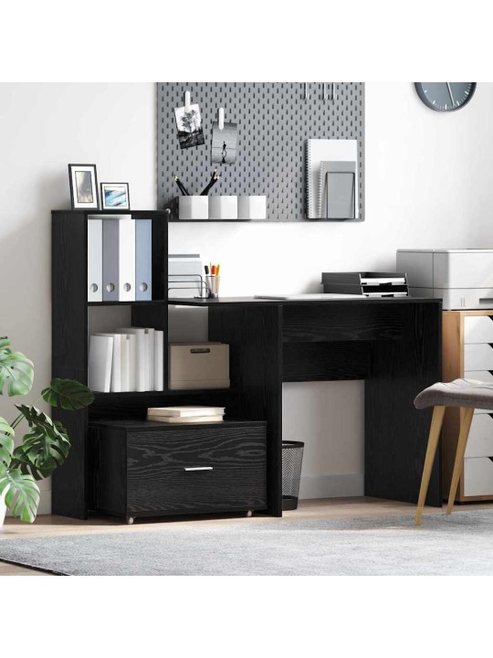 Laud sahtliga must tamm 131.5 x 50 x 106.5 cm tehispuit