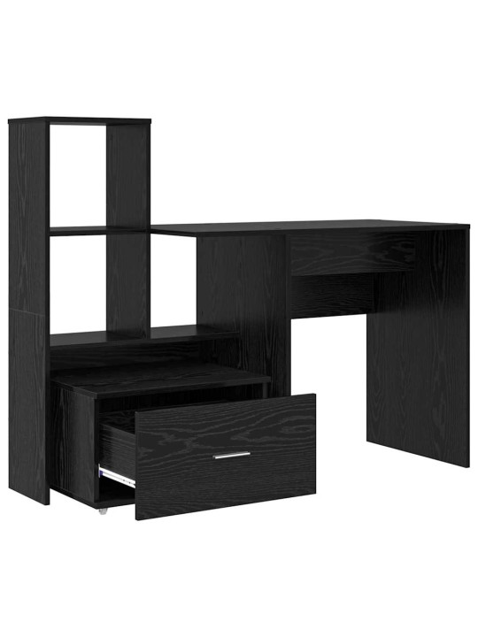 Laud sahtliga must tamm 131.5 x 50 x 106.5 cm tehispuit