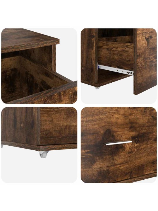 Laud sahtliga suitsutatud tamm 131.5 x 50 x 106.5 cm tehispuit