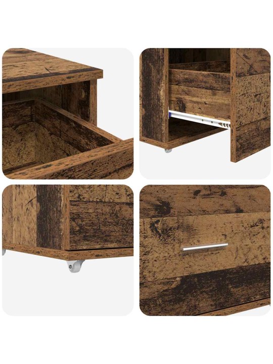 Laud sahtliga vana puit 131.5 x 50 x 106.5 cm tehispuit