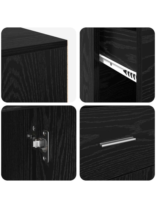 Nurgalaud sahtliga 2 tk must tamm 102 x 50 x 75 cm tehispuit