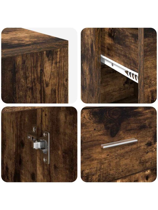 Nurgalaud 2 tk suitsetatud tamm 102 x 50 x 75 cm tehispuit